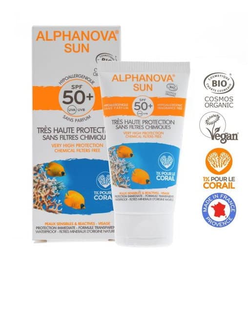 Alphanova Sun, BIO Krem przeciwsłoneczny, hipoalergiczny, wodoodporny, filtr SPF50